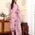 Floral Embroidered Chanderi Silk Straight Kurta With Trouser & Dupatta