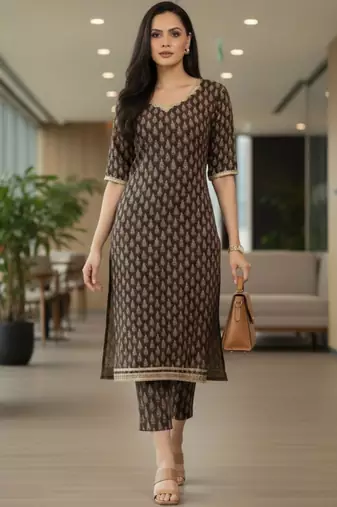 Women Ethnic Motifs Printed Regular Kurta with Trousers & With Dupatta