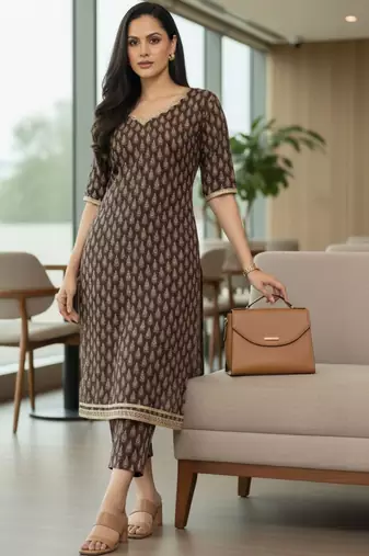Women Ethnic Motifs Printed Regular Kurta with Trousers & With Dupatta
