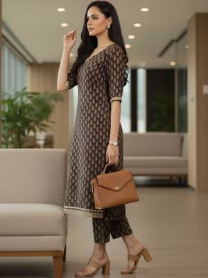 Women Ethnic Motifs Printed Regular Kurta with Trousers & With Dupatta 6