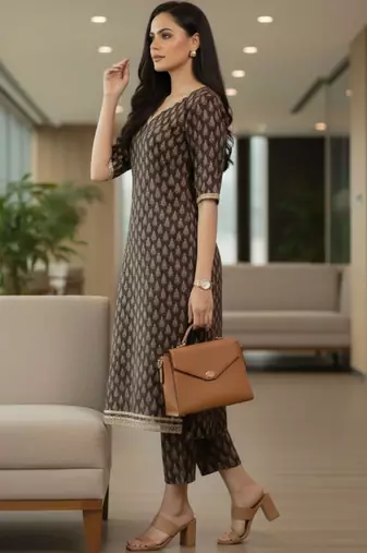 Women Ethnic Motifs Printed Regular Kurta with Trousers & With Dupatta