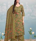 Women Floral Printed Regular Kurta with Trousers & With Dupatta