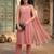 Women Yoke Design Empire Silk Crepe Kurta with Trousers & With Dupatta