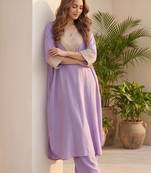 Women Embroidered Regular Thread Work Kurta with Palazzos