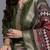 Floral Embroidered Notch Neck Mirror Work Straight Kurta With Trousers & Dupatta