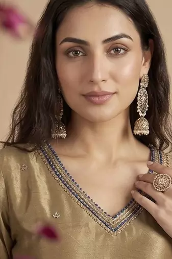 Women Ethnic Motifs Embroidered Regular Thread Work Kurta with Palazzos & With Dupatta