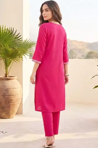 Women Ethnic Motifs Embroidered Regular Thread Work Kurta with Trousers & With Dupatta