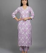 Women Floral Printed Regular  Cotton Kurta with Trousers & With Dupatta