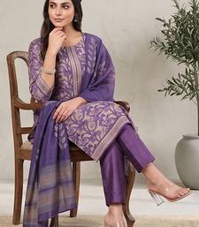 Women Ethnic Motifs Printed Regular Chanderi Silk Kurta with Trousers & With Dupatta