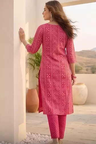 Women Ethnic Motifs Printed Regular Thread Work Kurta with Trousers & With Dupatta