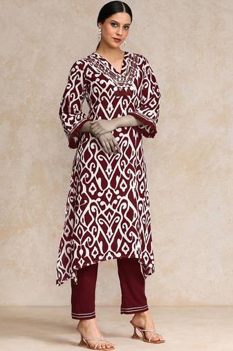 Floral Printed Pure Cotton Kurta with Trousers