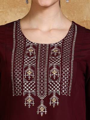 Women Floral Embroidered Kurta with Trousers & Dupatta 3