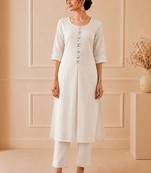 Women Regular Mirror Work Kurta with Trousers