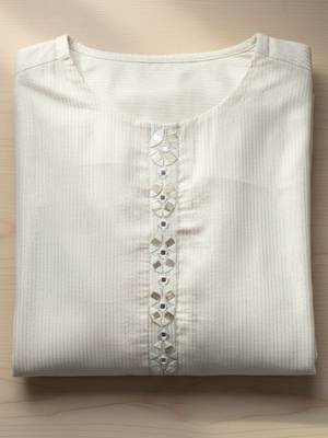 Women Regular Mirror Work Kurta with Trousers 4