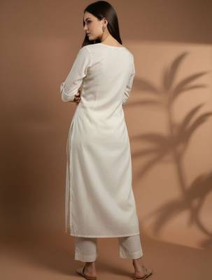 Women Regular Mirror Work Kurta with Trousers 6
