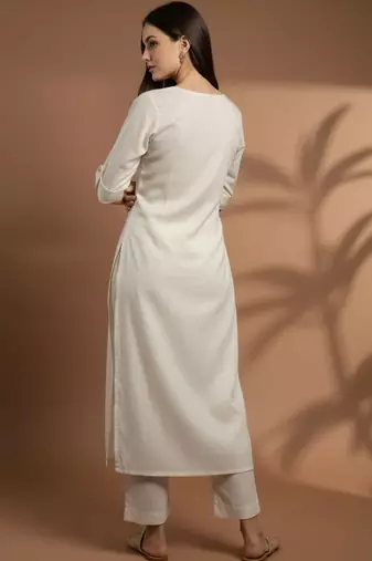 Women Regular Mirror Work Kurta with Trousers