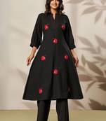 Women Ethnic Motifs Embroidered Panelled Thread Work Kurta with Palazzos