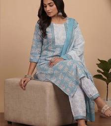 Women Floral Printed Regular Kurta with Patiala & With Dupatta