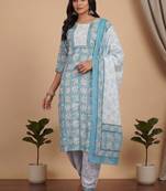 Women Floral Printed Regular Kurta with Patiala & With Dupatta