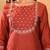 Maroon Floral Yoke Design Thread Work Straight Kurta With Trousers & Dupatta