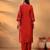 Maroon Floral Yoke Design Thread Work Straight Kurta With Trousers & Dupatta
