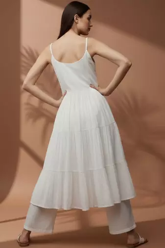 Women Tiered Kurta with Palazzos