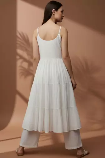 Women Tiered Kurta with Palazzos
