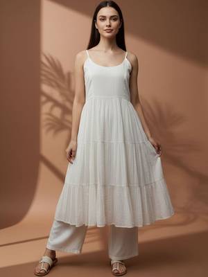 Women Tiered Kurta with Palazzos 4