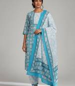 Women Ethnic Motifs Printed Regular Kurta with Patiala & With Dupatta