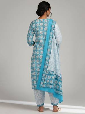 Women Ethnic Motifs Printed Regular Kurta with Patiala & With Dupatta 5
