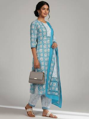 Women Ethnic Motifs Printed Regular Kurta with Patiala & With Dupatta 6