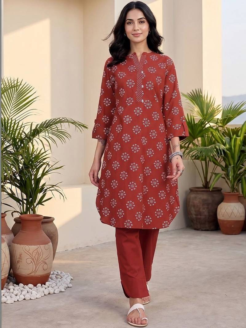 Women Ethnic Motifs Printed Regular Kurta with Trousers