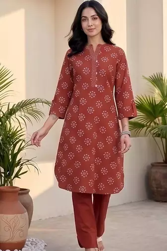 Women Ethnic Motifs Printed Regular Kurta with Trousers