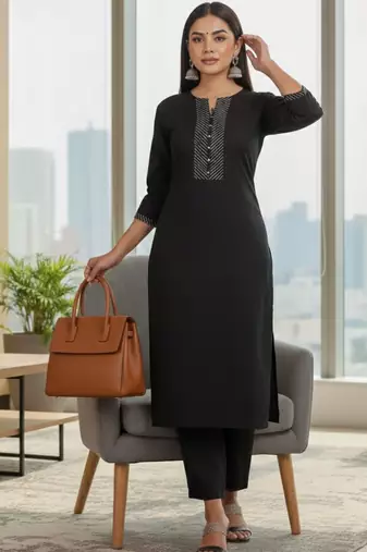 Women Ethnic Motifs Yoke Design Regular Thread Work Kurta with Trousers & With Dupatta