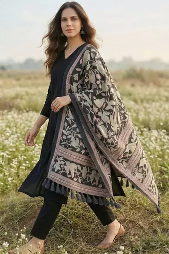 Women Regular Kurta with Trousers & With Dupatta