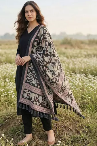 Women Regular Kurta with Trousers & With Dupatta