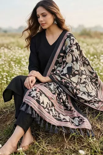 Women Regular Kurta with Trousers & With Dupatta