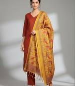 Women Ethnic Motifs Regular Kurta with Trousers & With Dupatta
