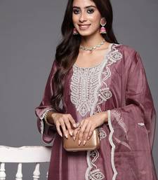 Women Embroidered Regular Sequined Kurta with Trousers & Dupatta
