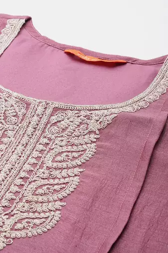 Women Embroidered Regular Sequined Kurta with Trousers & Dupatta