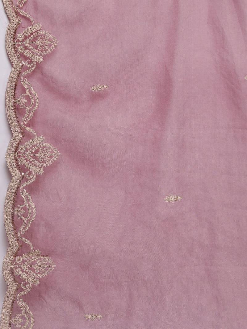Women Embroidered Regular Sequined Kurta with Trousers & Dupatta