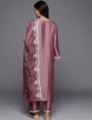 Women Embroidered Regular Sequined Kurta with Trousers & Dupatta 7
