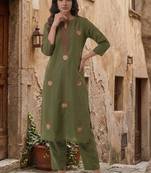 Women Ethnic Motifs Embroidered Regular Thread Work Kurta with Trousers
