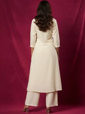 Cotton Flex Embroidered A Line Kurta With Palazzos 2