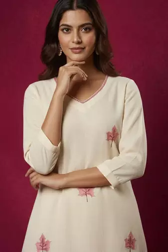Cotton Flex Embroidered A Line Kurta With Palazzos