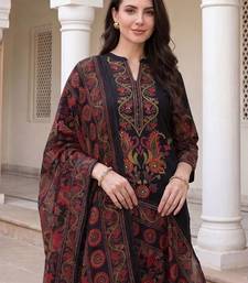 Women Ethnic Motifs Embroidered Regular Thread Work  Cotton Kurta with Trousers & With Dupatta