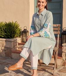 Women Striped Regular Pure Cotton Kurta with Trousers