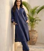 Women Ethnic Motifs Embroidered Regular Thread Work Kurta with Trousers