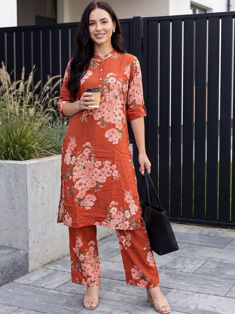 Women Floral Printed Regular Kurta with Palazzos