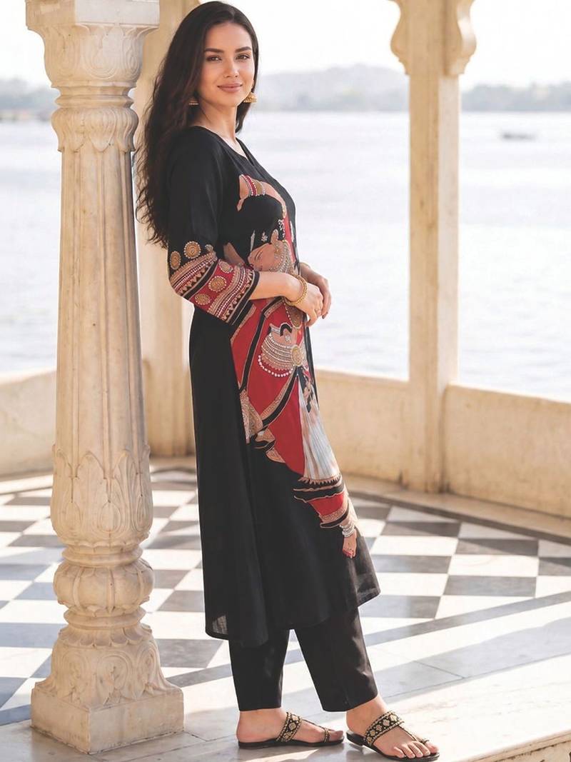 Women Ethnic Motifs Printed Pure Cotton Kurta with Trousers